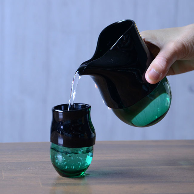 ガラス　DOMAKI ""Green"" 酒器揃