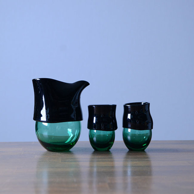 ガラス　DOMAKI ""Green"" 酒器揃