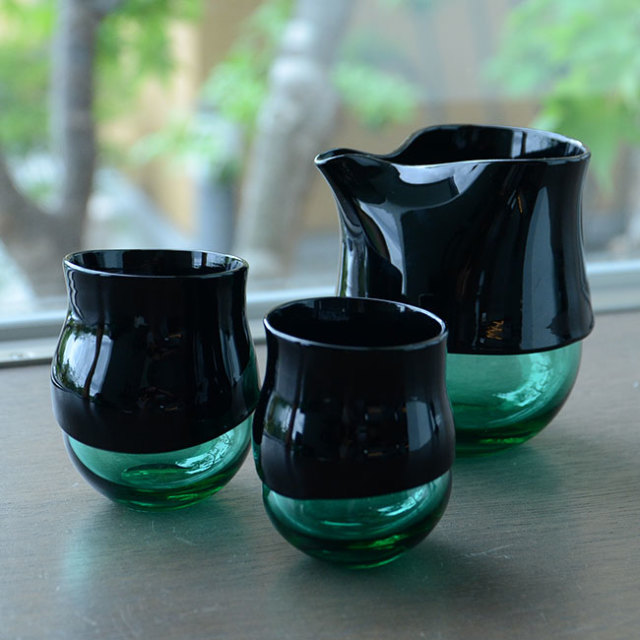 ガラス　DOMAKI ""Green"" 酒器揃