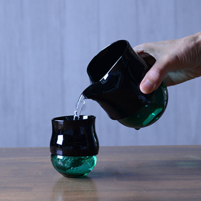 ガラス　DOMAKI ""Green"" 酒器揃