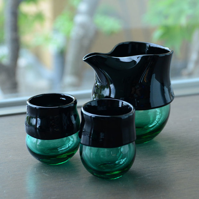 ガラス　DOMAKI ""Green"" 酒器揃