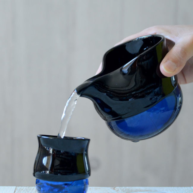 ガラス　DOMAKI “Blue” 酒器揃（SI-057）　作家「飯田将平」