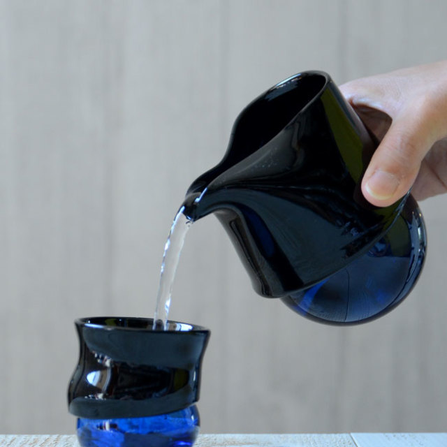 ガラス　DOMAKI “Blue” 酒器揃（SI-058）　作家「飯田将平」
