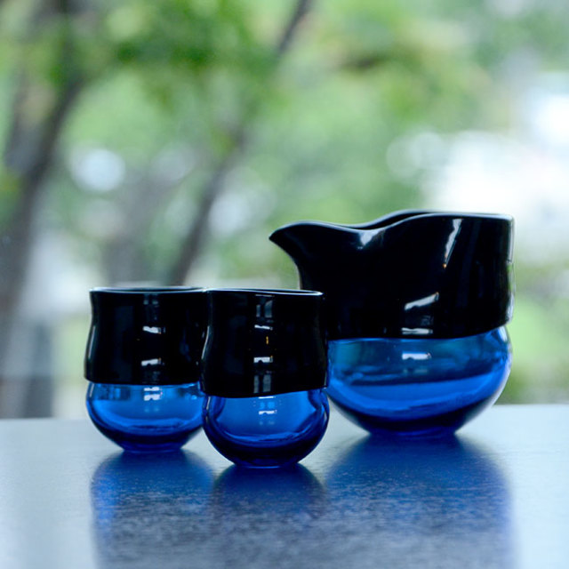 ガラス　DOMAKI “Blue” 酒器揃（SI-059）　作家「飯田将平」