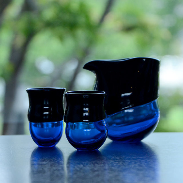 ガラス　DOMAKI “Blue” 酒器揃（SI-061）　作家「飯田将平」