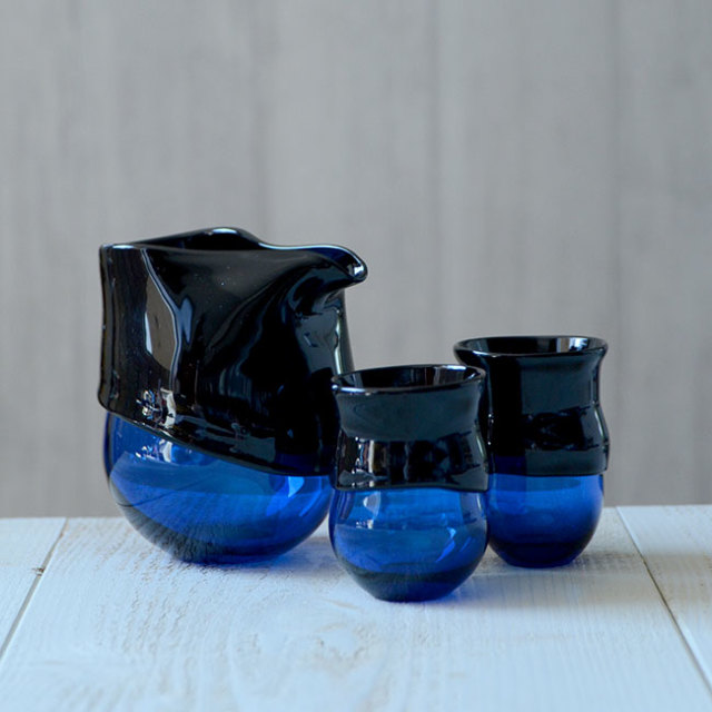 ガラス　DOMAKI “Blue” 酒器揃（SI-061）　作家「飯田将平」