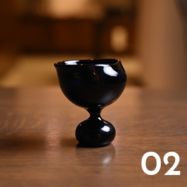 ガラス 酒器 ガラスも踊る 黒クリア Si 067 作家 飯田将平 Artshop Gallery うつわや悠々