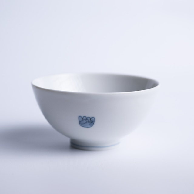矢板緑　キツネ　お茶碗 矢板緑キツネお茶碗