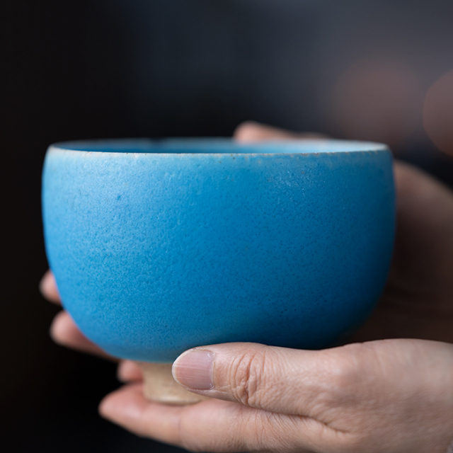 共箱付】青茶碗 (SOY-739) 作家「山田想」
