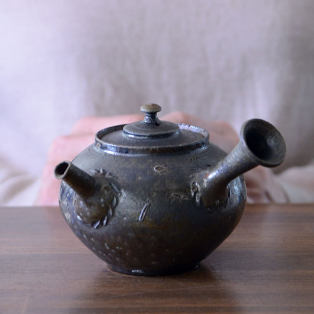 常滑焼　山田想作　急須　茶道具　茶器 山田想 青急須 満容量120ml 登窯焼成 作家もの常滑焼 日本茶中国