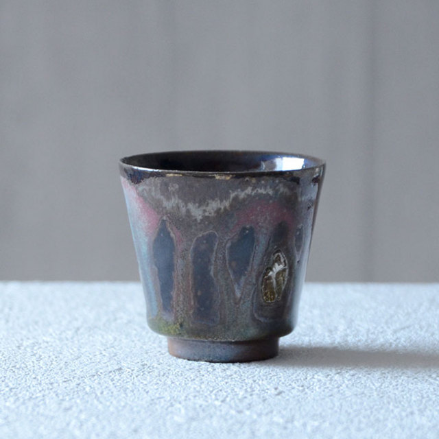 常滑ぐい呑（共箱付C） 作家「山田想」