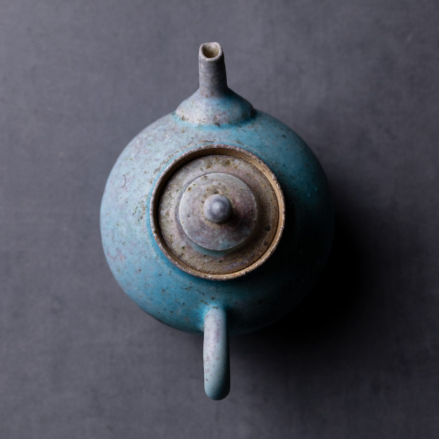 茶器 |【共箱付】青後手急須 (SOY-196) 作家「山田想」