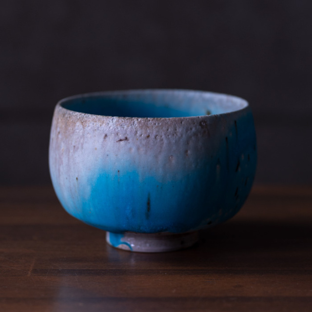 共箱付】青茶碗 (SOY-244) 作家「山田想」