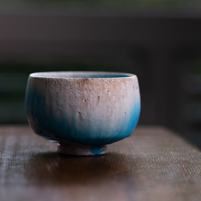 共箱付】青茶碗 (SOY-244) 作家「山田想」