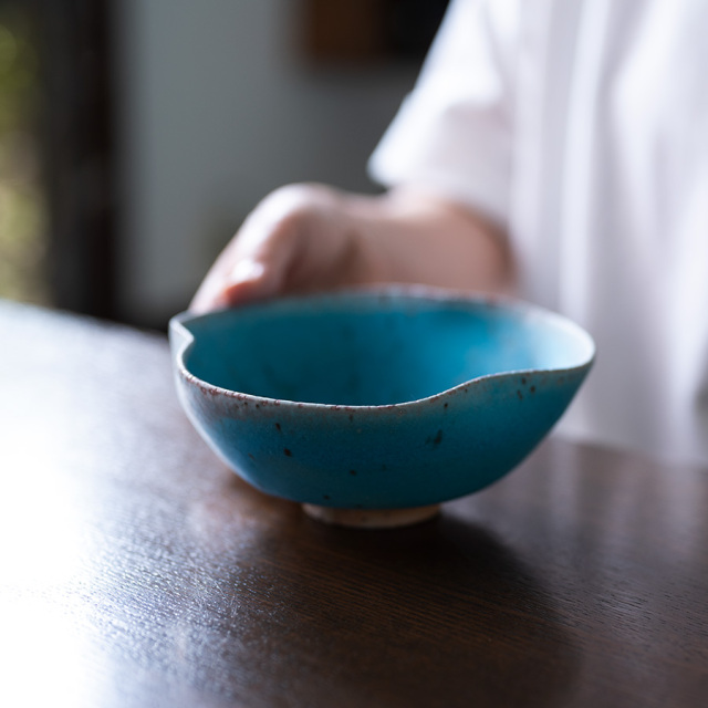 共箱付】青茶碗 (SOY-247) 作家「山田想」