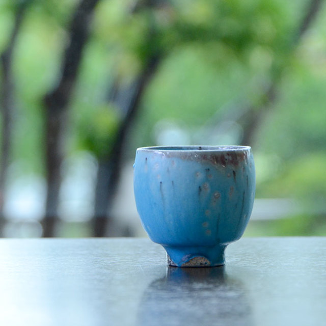 【共箱付】青ぐい呑　(SOY-336)　作家「山田想」