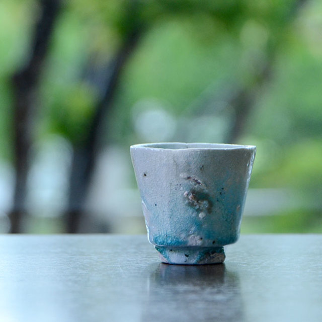【共箱付】青ぐい呑　(SOY-337)　作家「山田想」
