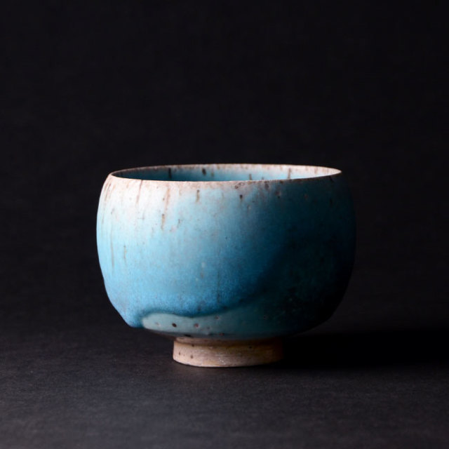 共箱付】青茶碗 (SOY-339) 作家「山田想」