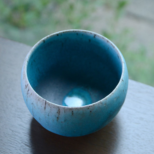【共箱付】青茶碗　(SOY-339)　作家「山田想」