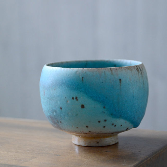 【共箱付】青茶碗　(SOY-339)　作家「山田想」