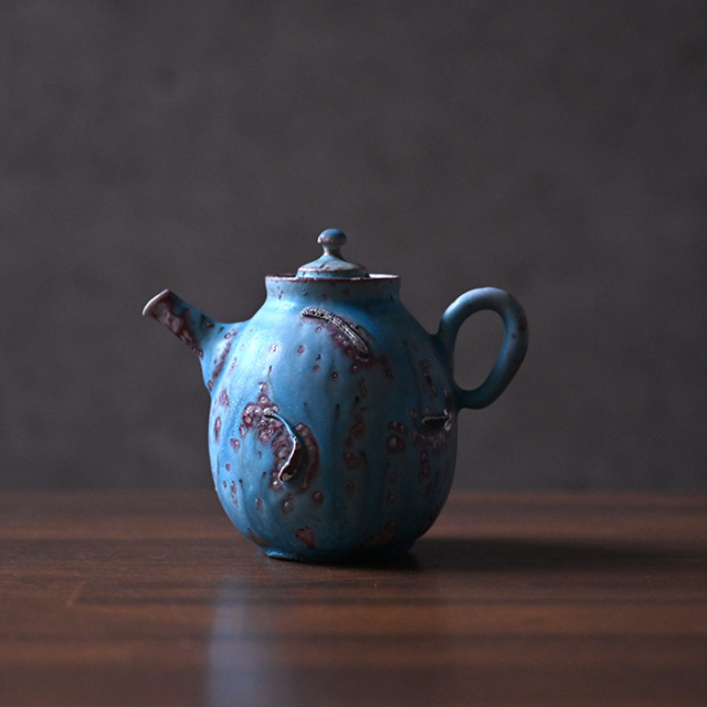 共箱付】青後手急須 (SOY-354) 作家「山田想」