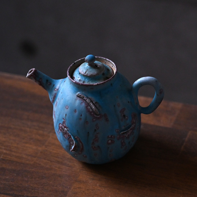 共箱付】青後手急須 (SOY-354) 作家「山田想」