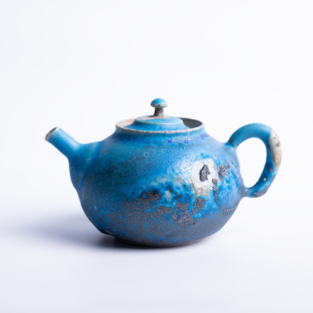 共箱付】青後手急須 (SOY-431) 作家「山田想」