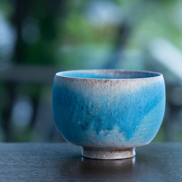 共箱付】青茶碗 (SOY-440) 作家「山田想」