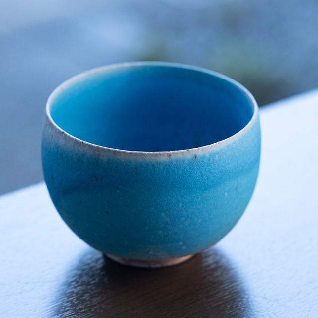 共箱付】青茶碗 (SOY-440) 作家「山田想」