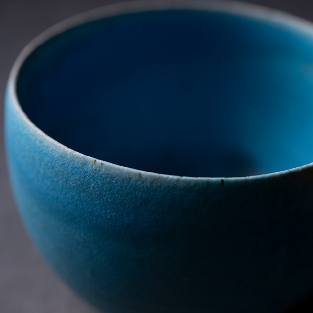 共箱付】青茶碗 (SOY-440) 作家「山田想」