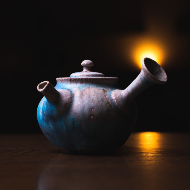 山田想 作 常滑焼 朱泥 鉢 二点セット 共箱付】青急須 (SOY-506) 作家「山田想」