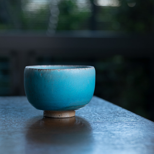 共箱付】青茶碗 (SOY-536) 作家「山田想」