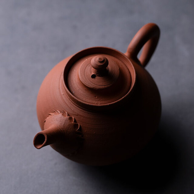 茶器 |【共箱付】朱泥後手急須 (SOY-573) 作家「山田想」