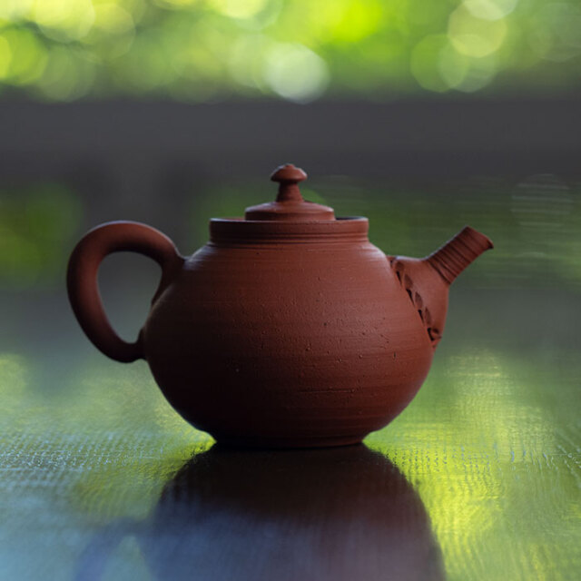 茶器 |【共箱付】朱泥後手急須 (SOY-573) 作家「山田想」