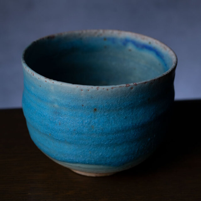 新品　茶碗　青釉クリスタル　抹茶碗　茶道具 京焼・清水焼抹茶碗「青釉白刷毛目」＊通常商品対象 | 茶器類