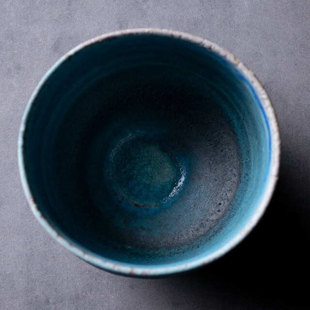 抹茶碗　　高田湖山　作　N o5 抹茶茶碗 |【共箱付】青茶碗 (SOY-581) 作家「山田想」