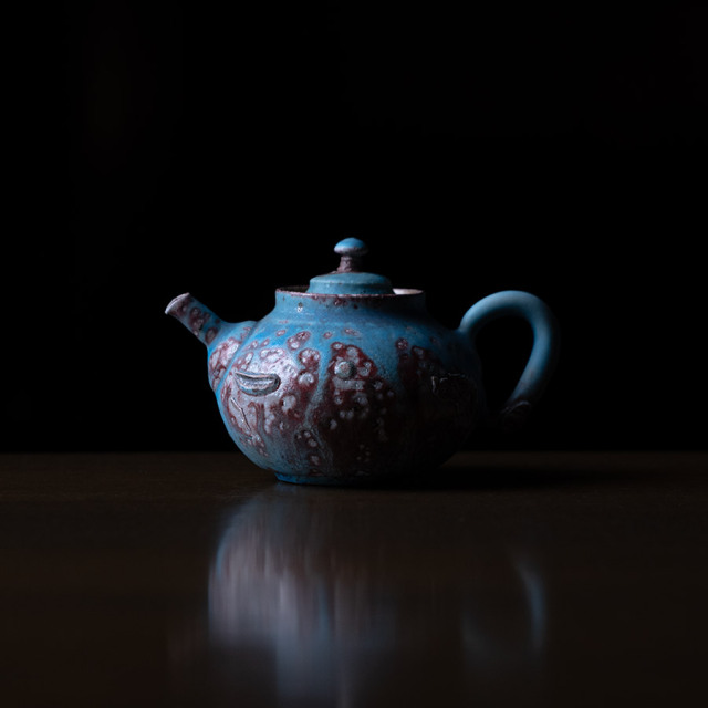 茶器 |【共箱付】青後手急須 (SOY-591) 作家「山田想」