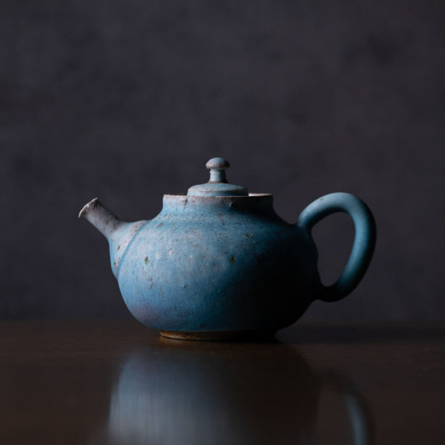 茶器 |【共箱付】青後手急須 (SOY-592) 作家「山田想」