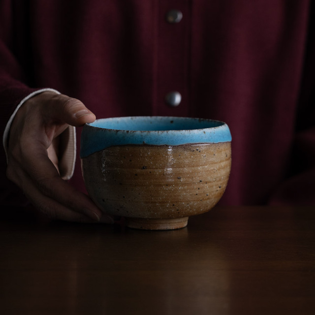 抹茶茶碗 |【共箱付】青茶碗 (SOY-599) 作家「山田想」