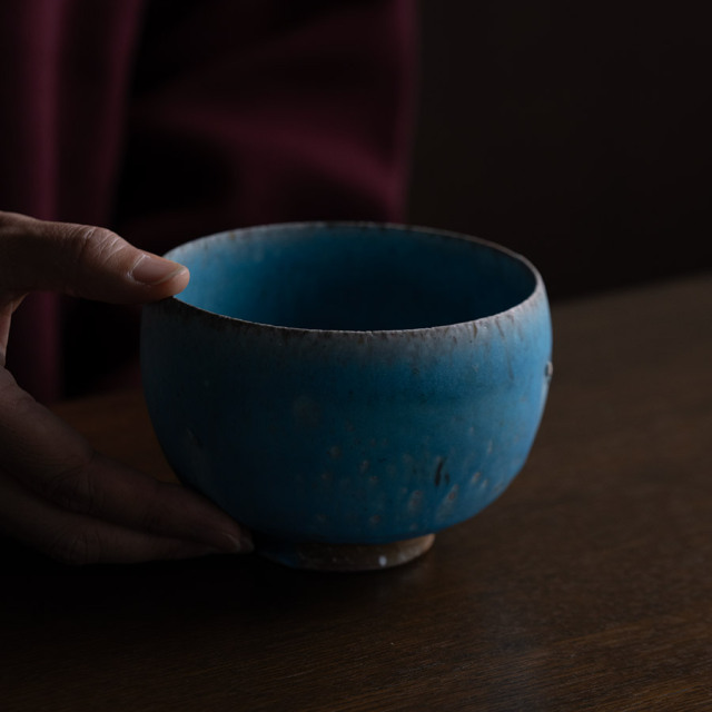 抹茶茶碗 |【共箱付】青茶碗 (SOY-600) 作家「山田想」