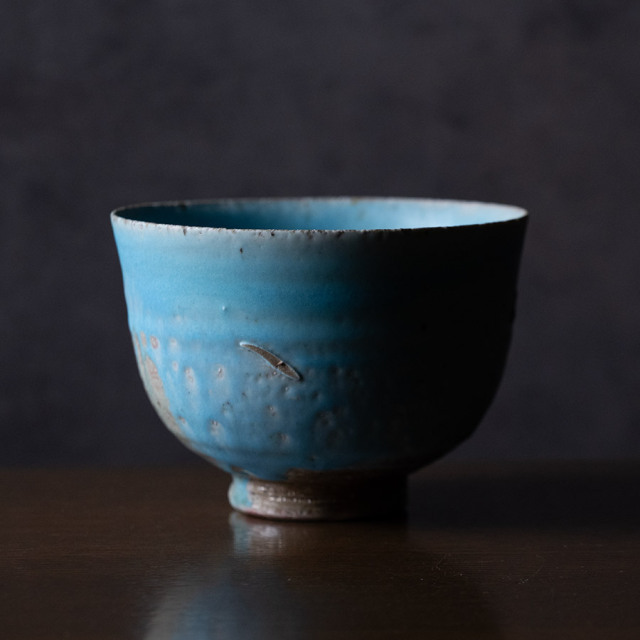 抹茶茶碗 |【共箱付】青茶碗 (SOY-601) 作家「山田想」