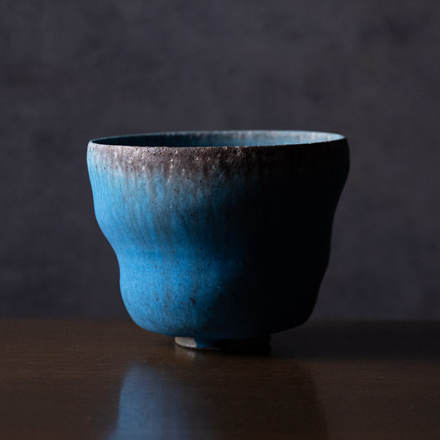 抹茶茶碗 |【共箱付】青茶碗 (SOY-602) 作家「山田想」