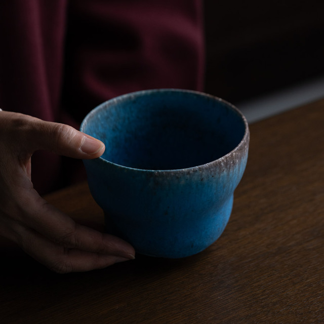 抹茶茶碗 |【共箱付】青茶碗 (SOY-602) 作家「山田想」