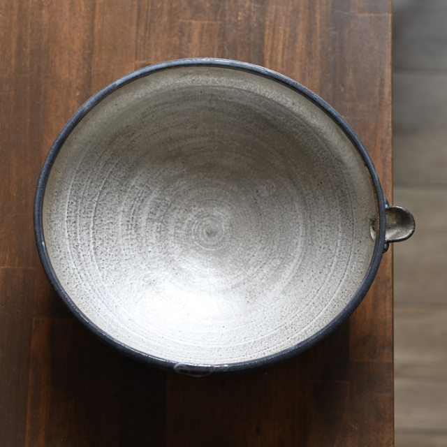 和食器 鼠志野銀彩片口大鉢”月と兎” (SS-103) 作家「佐々木好正」
