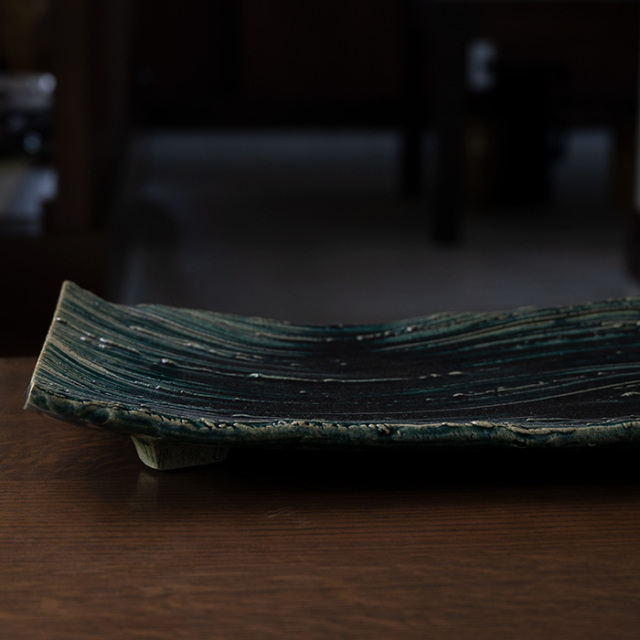 和食器 織部鎬まな板皿(SS-115) 作家「佐々木好正」
