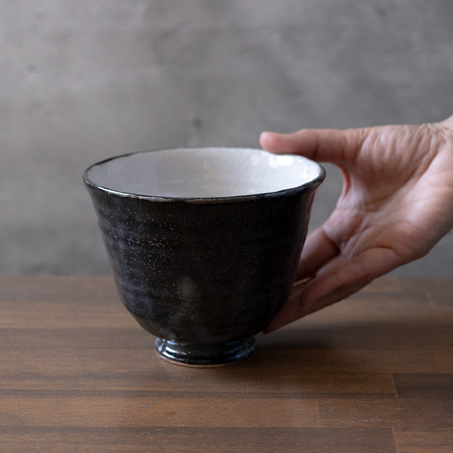 和食器 | 丼｜ 鼠志野黒鳥絵朝顔鉢(SS-121) 作家「佐々木好正」