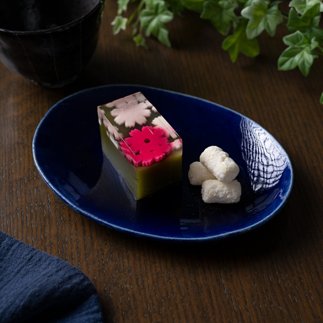 和食器 | 中皿｜瑠璃釉楕円皿 (SS-130) 作家「佐々木好正」