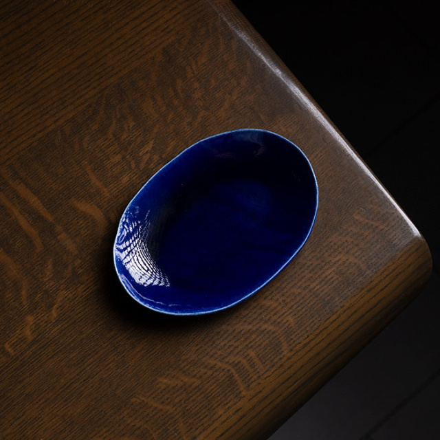 和食器 | 中皿｜瑠璃釉楕円皿 (SS-130) 作家「佐々木好正」