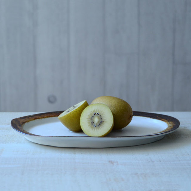Oval Plate（茶）　作家「山本壮平」