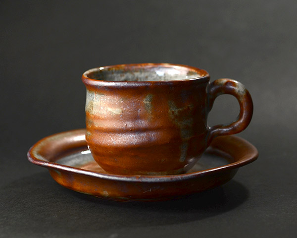 赤志野コーヒーカップ＆ソーサ　作家「林健人」